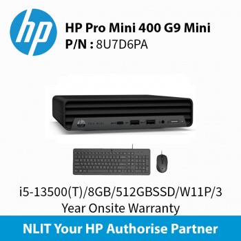 HP Pro Mini 400 G9 Mini 8U7D6PA i5-13500(T)/8GB/512GBSSD/W11P/WIFI/3 Year Onsite Warranty