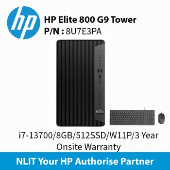 HP Elite 800 G9 8U7E3PA Tower i7-13700 /8GB / 512GBSSD / W11P / WIFI / 3 Year Onsite Warranty