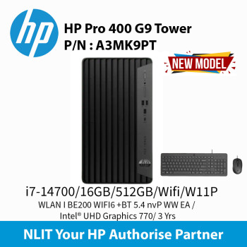 HP Pro Tower 400 G9 i7-14700/8GB/516GB SSD / Wifi 6 /W11P A3MK9PT