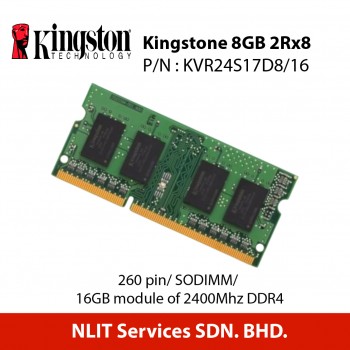 Kingstone 8GB 2Rx8 2G x 64-Bit PC4-2400 CL17 260-Pin SODIMM (KVR24S17D8/8 ) 