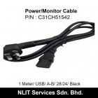 1 Meter Power/Monitor Cable  USB, A-B, 28/24, BLACK