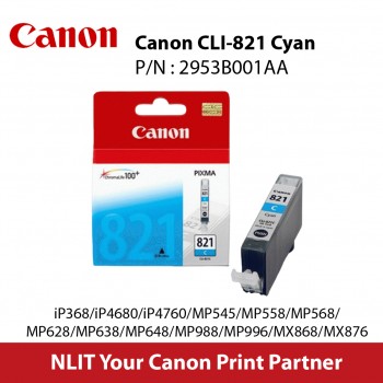 Canon CLI-821 Cyan Ink Cartridge - 9ml