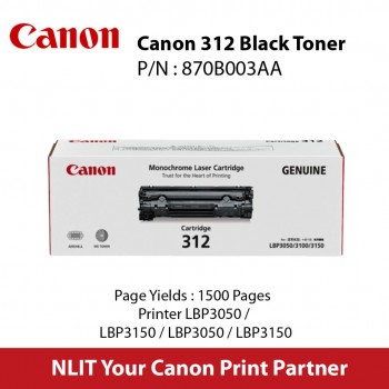 Canon Cartridge 312 Original Toner Cartridge - Black - Laser - 1500 Pages
