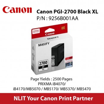  Canon PGI-2700 Black XL  Fine Ink Cartridge - 70ml