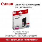  Canon PGI-2700 Magenta Fine Ink Cartridge - 9ml  : 700pgs