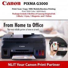 Canon Pixma G3000 Printer Print/ Scan/ Copy / Wifi