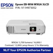 Epson EB-W06 WXGA 3LCD Projector - V11H973052