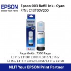 Epson  003  Refill Ink - Cyan C13T00V200