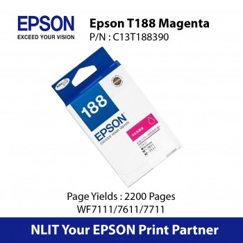 Epson Original Ink : T188 Magenta : Hight Yield : 2200pgs : C13T188390 : 