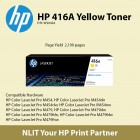 HP Original Toner : HP 416A Yellow : Std : 2,100pgs : W2042A :  2 Years Direct HP Warranty