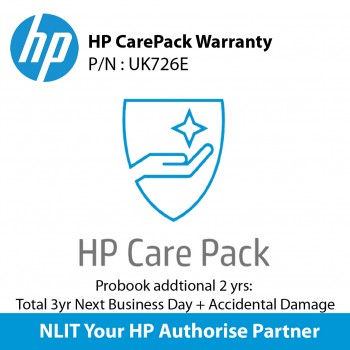 UK726E HP CarePack Warranty : Probook addtional 2 yrs : Total 3yr Next Business Day + Accidental Damage