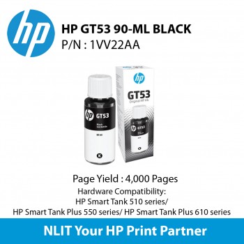 HP GT53 Black Original Ink Bottle 4,000pgs : 1VV22AA