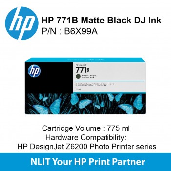 HP 771B 775-ml Matte Black DesignJet Ink Cartridge B6X99A
