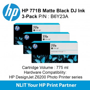 HP 771B Matte Black Ink Cartridge 3-Pack B6Y23A