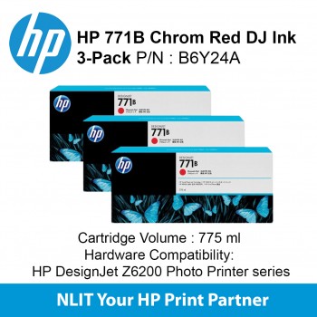 HP 771B Chrmtc Red Ink Cartridge 3-Pack B6Y24A