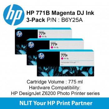 HP 771B Magenta Ink Cartridge 3-Pack B6Y25A