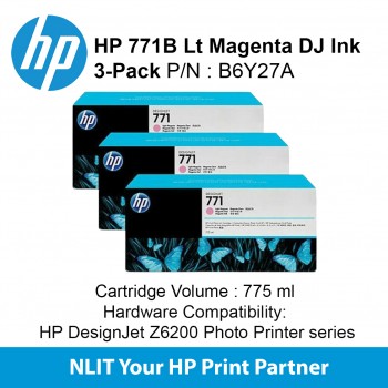 HP 771B Light Magenta Ink Cartridge 3-Pack B6Y27A