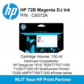 HP 72B 130-ml Magenta DesignJet Ink Cartridge C9372A