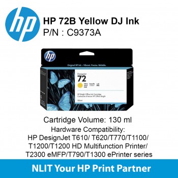 HP 72B 130-ml Yellow DesignJet Ink Cartridge C9373A