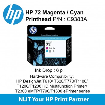 HP 72 Magenta / Cyan Printhead C9383A
