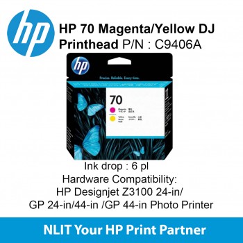 HP 70 Magenta and Yellow Printhead C9406A