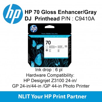 HP 70 Gloss Enhancer and Gray Printhead C9410A