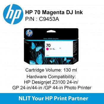 HP 70 130-ml Magenta DesignJet Ink Cartridge  C9453A