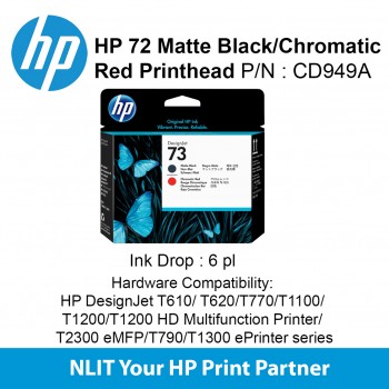 HP 73 Matte BL & Chromatic Red Printhead CD949A