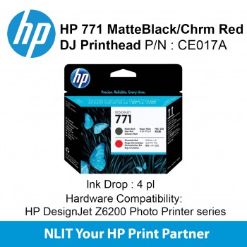 HP 771 Matte Black/Chromatic Red DesignJet Printhead CE017A