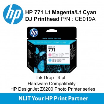 HP 771 Lt Magenta/Lt Cyan Designjet Printhead CE019A