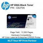 HP : Toner :CE270A : Standard : 13,500pgs : HP 650A Black