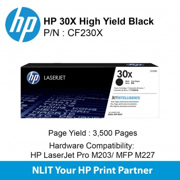 HP 30X High Yield Black LaserJet Toner : 3500pgs : CF230X