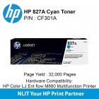 HP Original Toner : HP 827AC Contractual Cyan : 32000pgs : CF301AC : 2 Yrs Warranty CF301AC