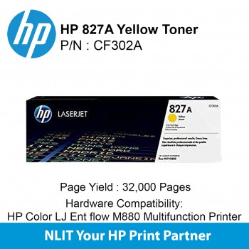 HP Original Toner : HP 827AC Contractual Yellow : 32000pgs : CF302AC : 2 Yrs Warranty CF302AC