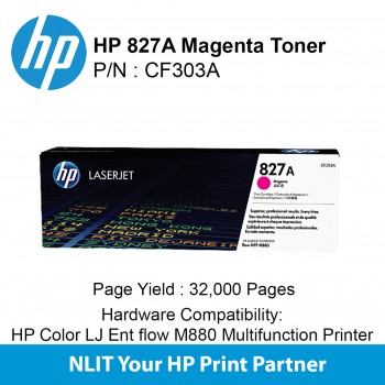 HP Original Toner : HP 827AC Contractual Magenta : 32000pgs : CF303AC : 2 Yrs Warranty CF303AC