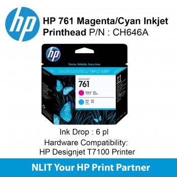 HP 761 Magenta/Cyan Inkjet Printhead CH646A
