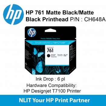 HP 761 Matte Black/Matte Black Inkjet Printhead CH648A
