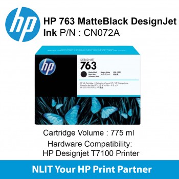 HP 763 775-ml Matte Black DesignJet Ink Cartridge CN072A