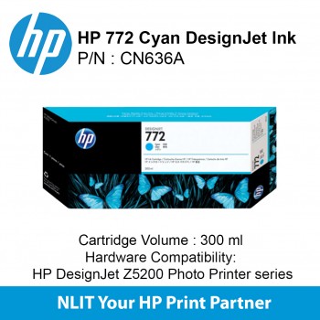 HP 772 300-ml Cyan DesignJet Ink Cartridge CN636A