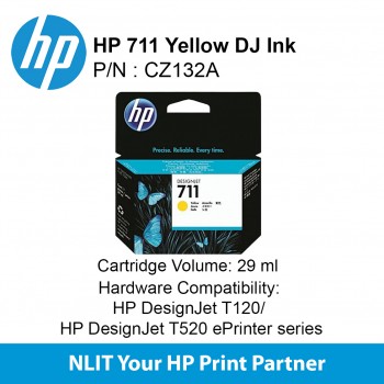 HP 711 29-ml Yellow DesignJet Ink Cartridge CZ132A