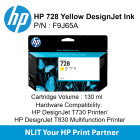 HP 728 130-ml Yellow Crtg 130ml For Printer T730/T8 F9J65A