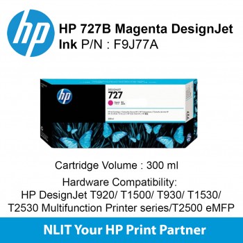 HP 727B 300-ml Magenta DesignJet Ink Cartridge F9J77A