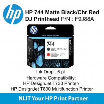 HP 744 Matte Black/Chromatic Red DesignJet Printhead F9J88A