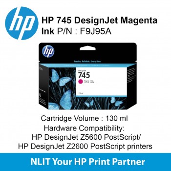 HP 745 130-ml Magenta Ink Cartridge F9J95A