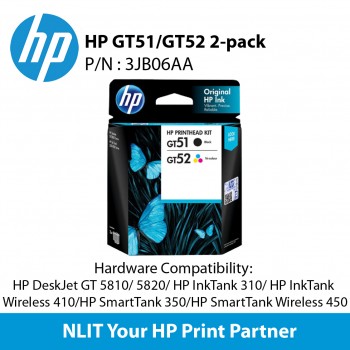 HP GT51/52 Blk/Clr Printhead Combo 2-Pk : 3JB06AA