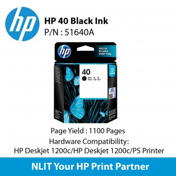 HP 40 Black INK CARTRIDGE 51640A