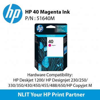 HP 40 Magenta INK CARTRIDGE 51640M