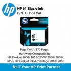 HP : Cartridge : CH561WA : Std: 190pgs : HP 61 Black 