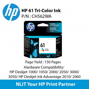 HP 61 Tri-color Ink Cartridge : 430 pgs : CH562WA