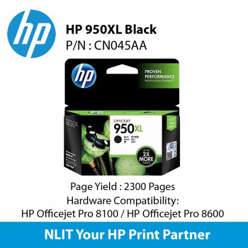 HP Original Cartridges : HP 950XL Black : Hight Yield : 2300pgs :  CN045AA